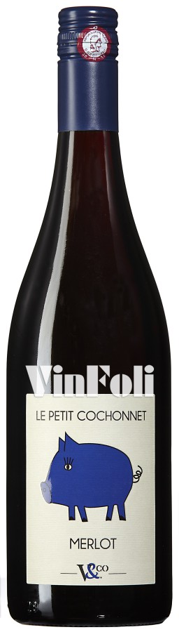 leider fontein Pef Rode wijn Frankrijk Le Petit Cochonnet, Pays d'Oc, Merlot, IGP