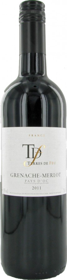 Rode wijn Frankrijk Terres De Feu, Pays D'Oc, Grenache & Merlot & Syrah, Rouge, IGP