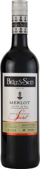 Rode wijn Frankrijk Belles Du Sud, Pays d'Oc, Merlot, IGP