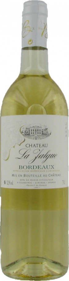 Vervuild Postcode Ontvangende machine Witte wijn Frankrijk Château La Jalgue, Bordeaux, Blanc, Sec, AOC